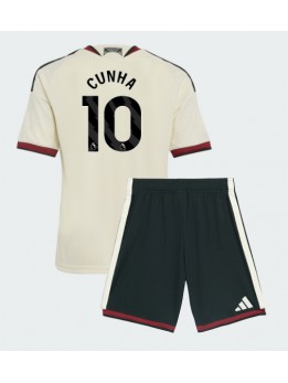 Manchester United Matheus Cunha #10 Ausweichtrikot für Kinder 2026-27 Kurzarm (+ Kurze Hosen)